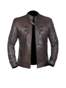 Mens Brown Bomber Biker Jacket