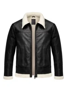 Mens Black Beverly Shearling Leather Jacket