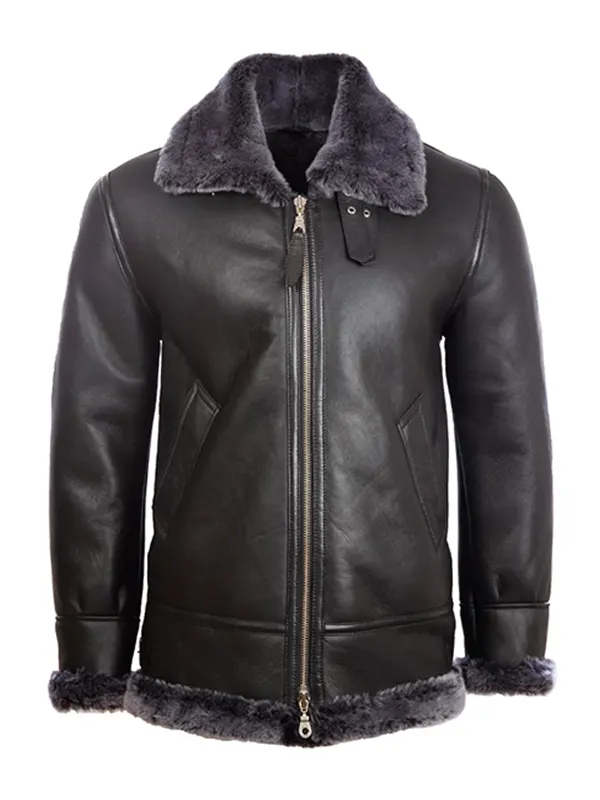 Men S Raf Black B Shearling Leather Jacket