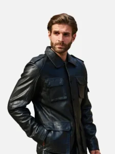 Fashionable Leather Trucker Jacket