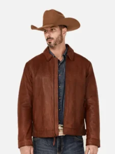 Rugged Brown Leather Jacket