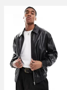 Unique Textured Leather Jacket