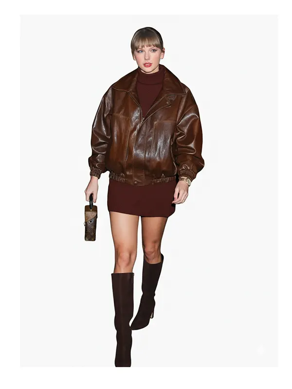 Taylor Swift Genuine Brown Leather Jacket