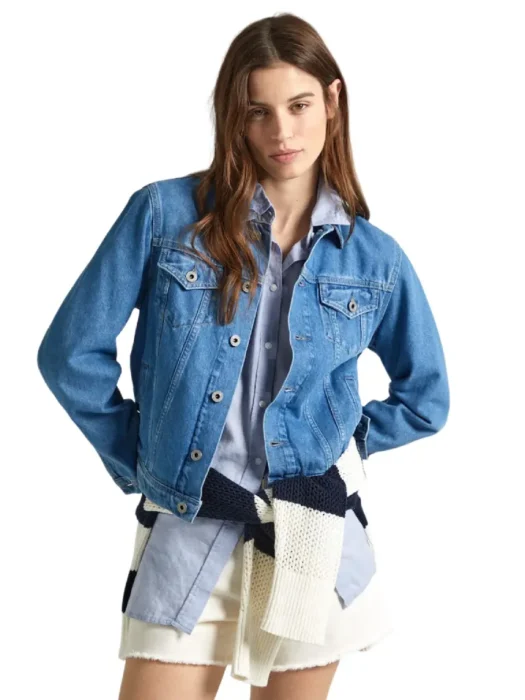 Denim front jacket