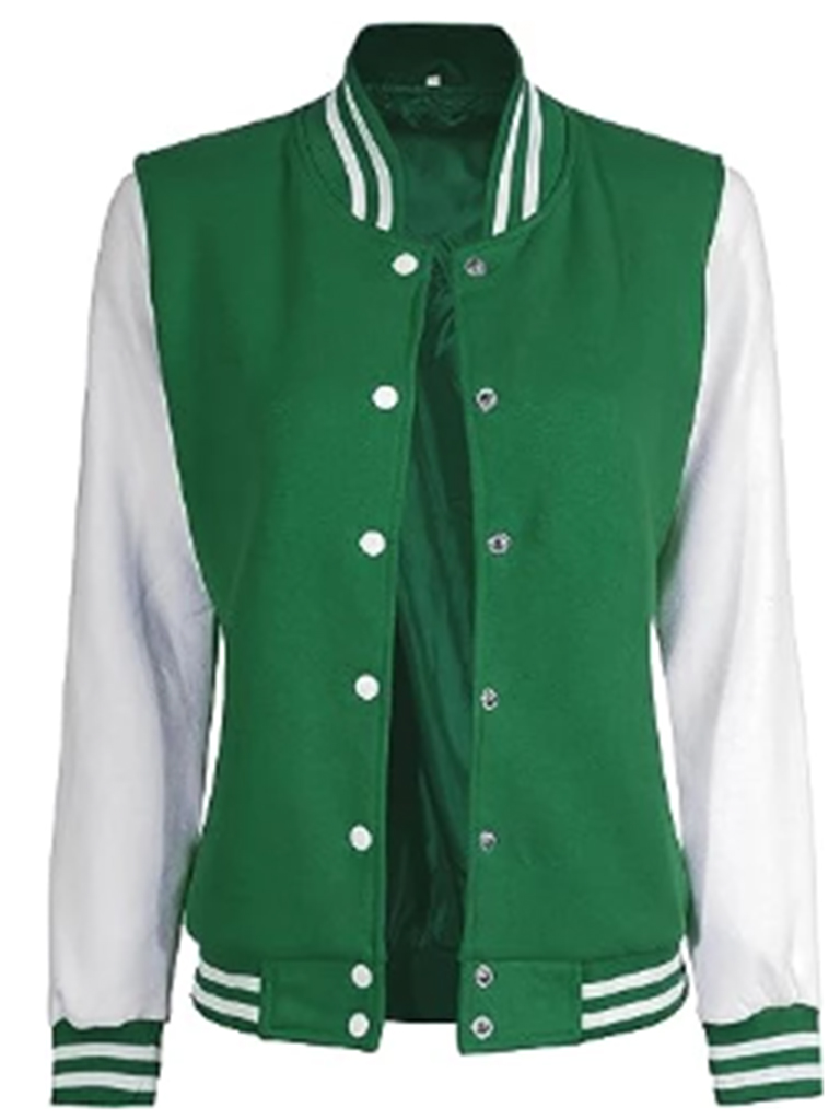 Green and White Varsity Jacket
