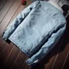 Men Winter Streetwear Fashion Turn Down Fur Collar Windbreaker Cowboy Jackets