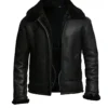 Men’s Aviator Black B3 Bomber Shearling Jacket