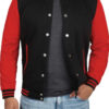 Mens Baseball Black and Red Varsity Jacket