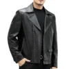 Mens Black Biker Leather Jacket