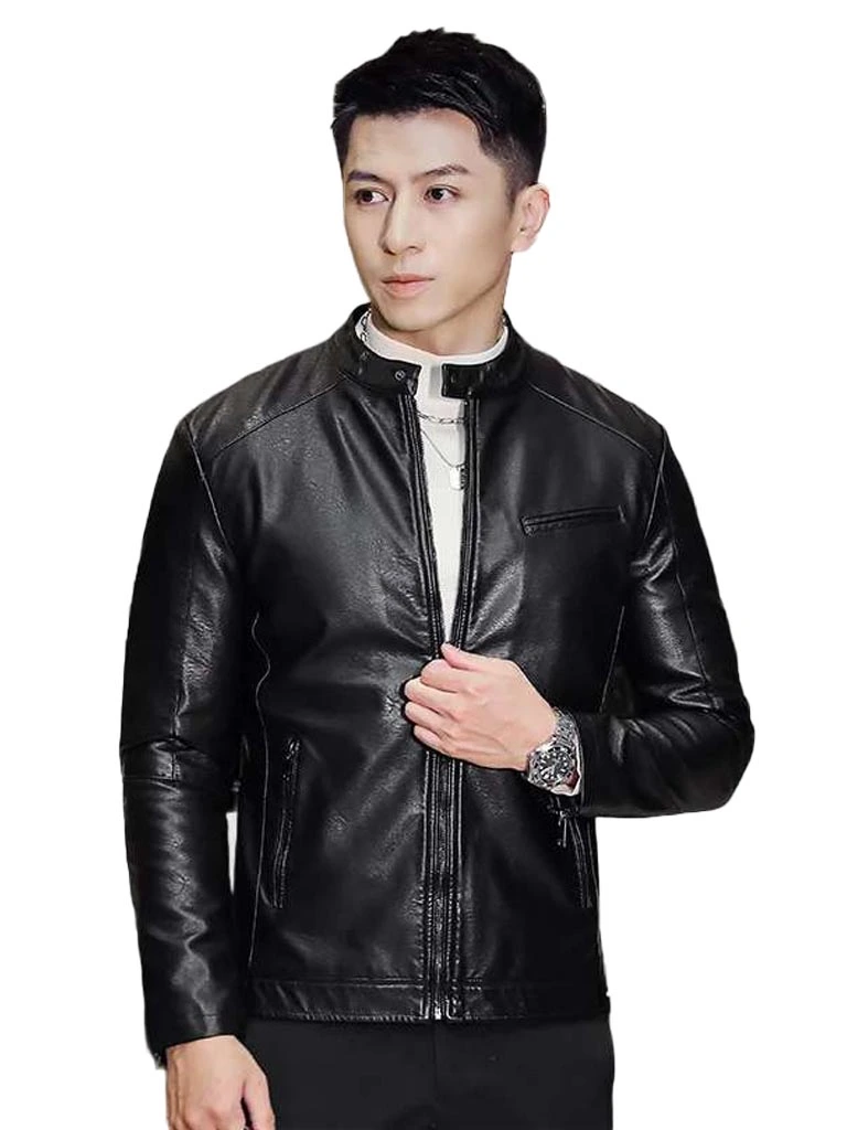 Men’s Black Cafe Racer Leather Jacket