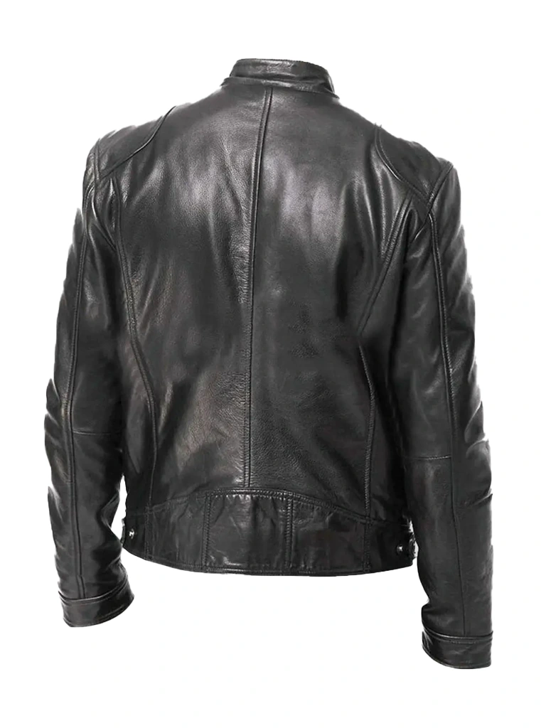 Men’s Black Café Racer Leather Jacket