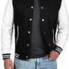 Mens Black & White Varsity Jacket