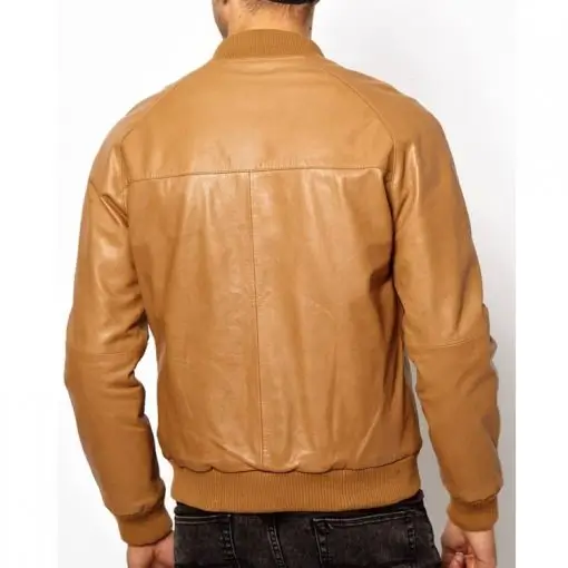 Mens Brown Tan Bomber Jacket