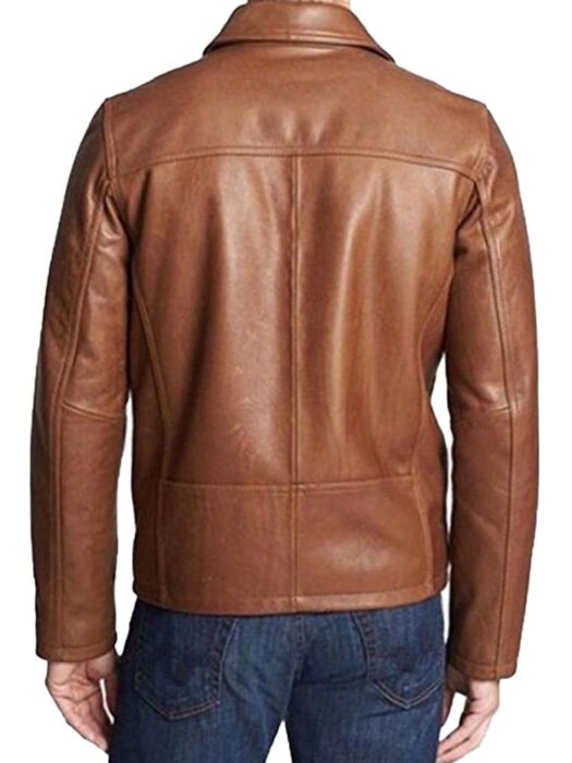 Mens Distressed Brown Biker Leather Jacket