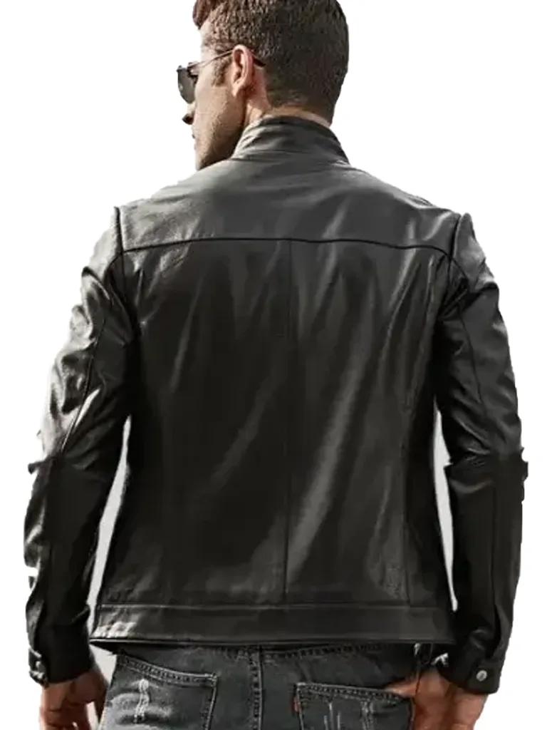Mens Stylish Biker Black Leather Jacket