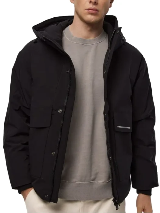 Men`s Stylish Black Matte Finish Lightweight Puffer Jacket