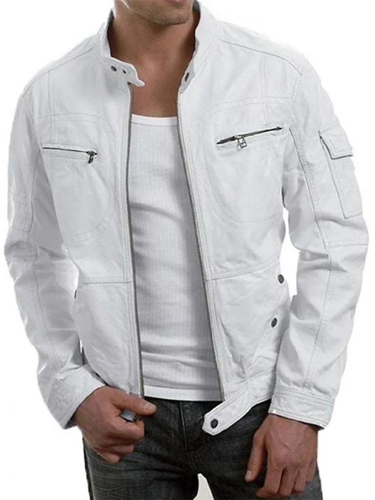 Mens White Cafe Racer Jackets