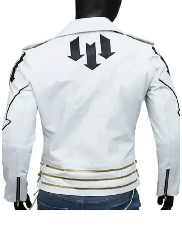 Mens White Leather Jacket