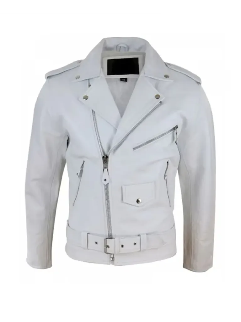 White Biker Protective Jacket