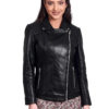 Women Stylish Black Biker Leather Jacket