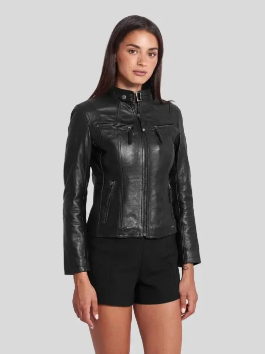 Women’s Black Café Racer Jacket