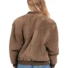 Women’s Brown 80s Suede Bomber Leather Jacket