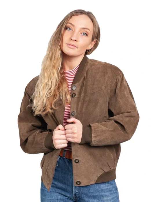 Women’s Brown 80s Suede Leather Jacket