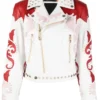 Women`s Intarsia Leather Jacket