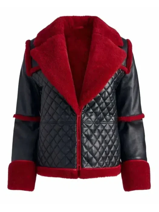 Women’s Red Aviator Shearling Jacket