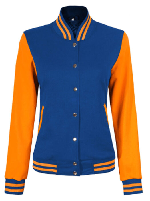 Womens Royal Blue & Yellow Varsity Jacket