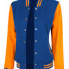 Womens Royal Blue and Yellow Varsity Jacket