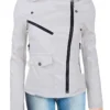 Womens White Asymmetrical Jacket