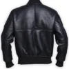 American Flag Black Leather Bomber Jacket For Mens