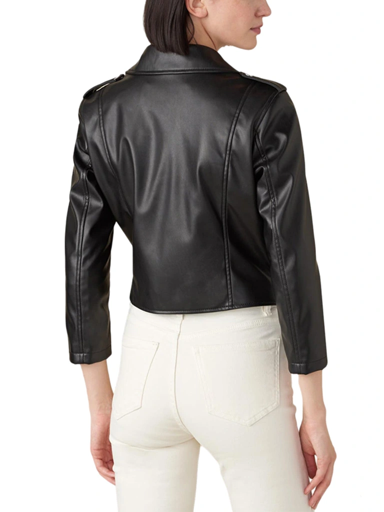 Black Faux Leather Moto Jacket