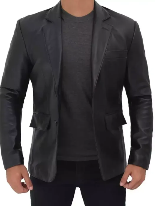 Black Leather Blazer