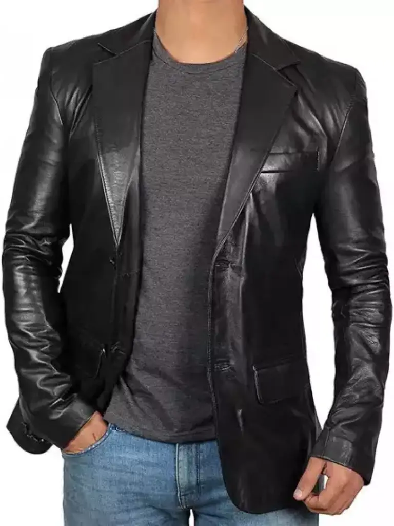 Black Leather Blazer