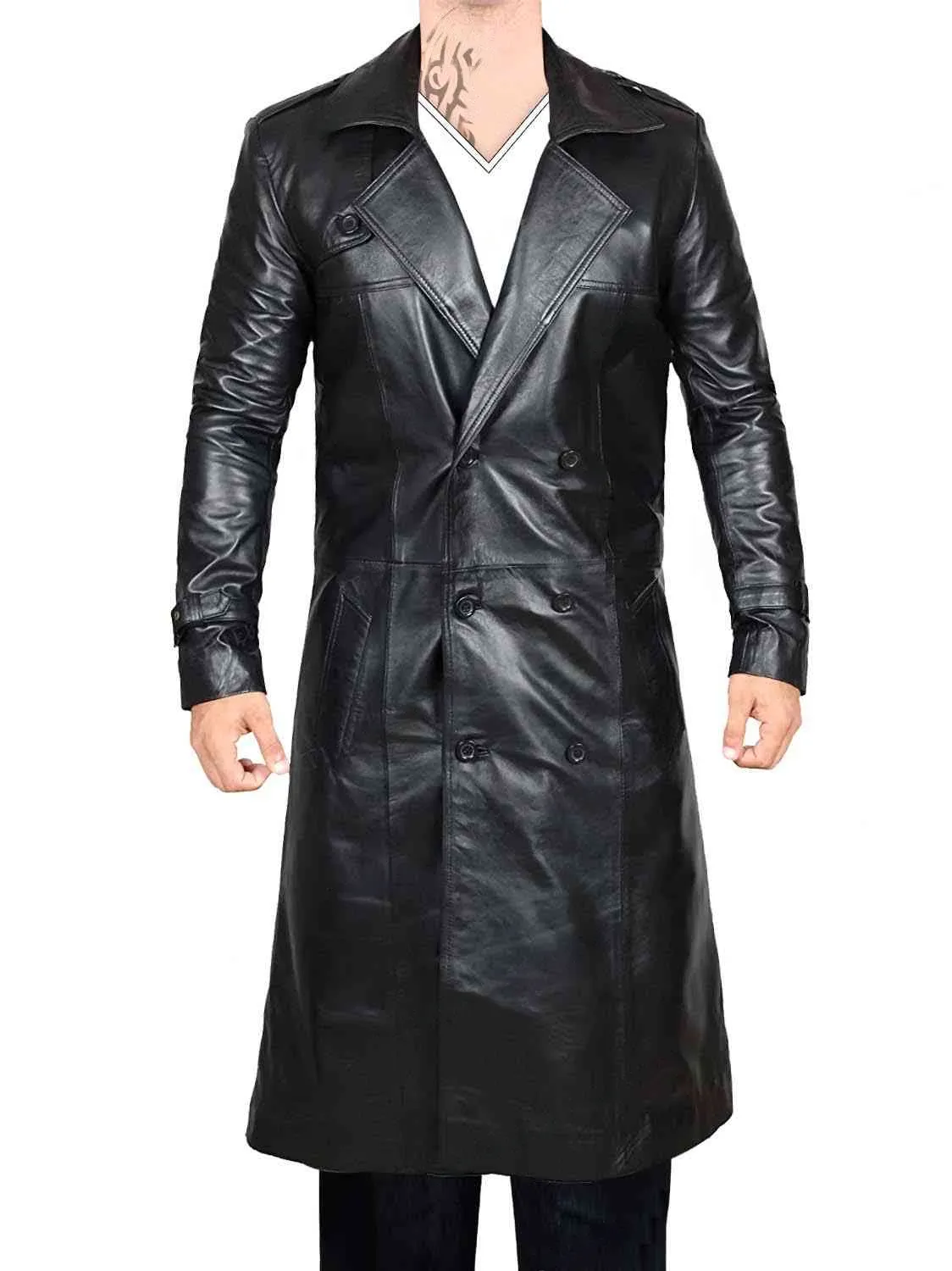 Black men leather coat transformed