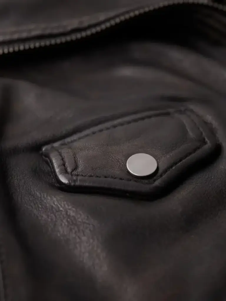 Crop Leather Biker Jacket