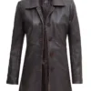 Dark Brown Leather Coat