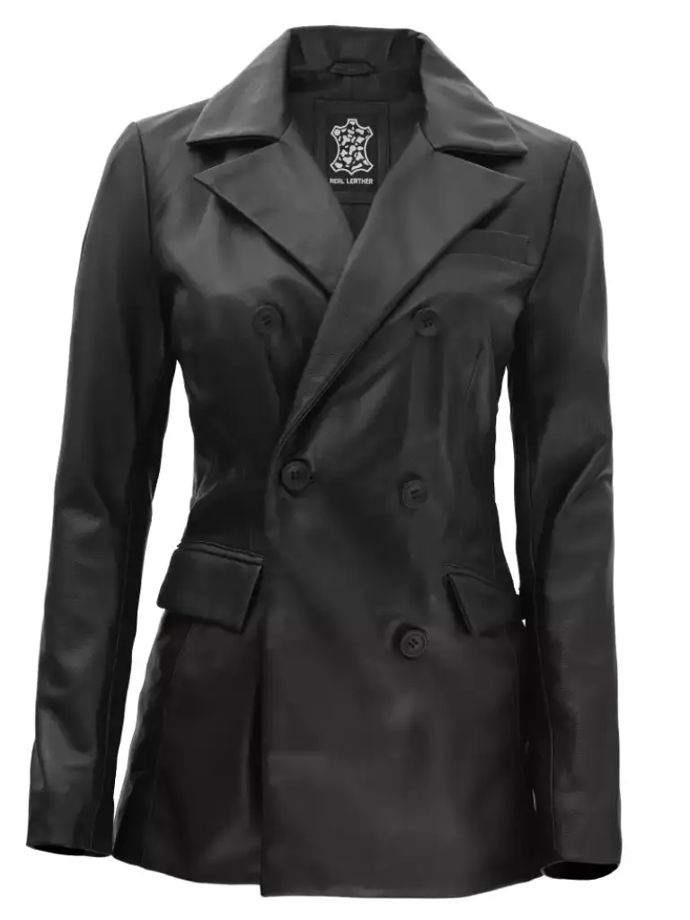 Double Breasted Leather Coat