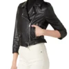 Faux Black Leather Moto Jacket