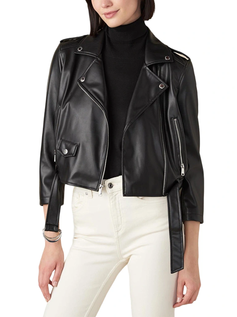 Faux Leather Moto Jacket