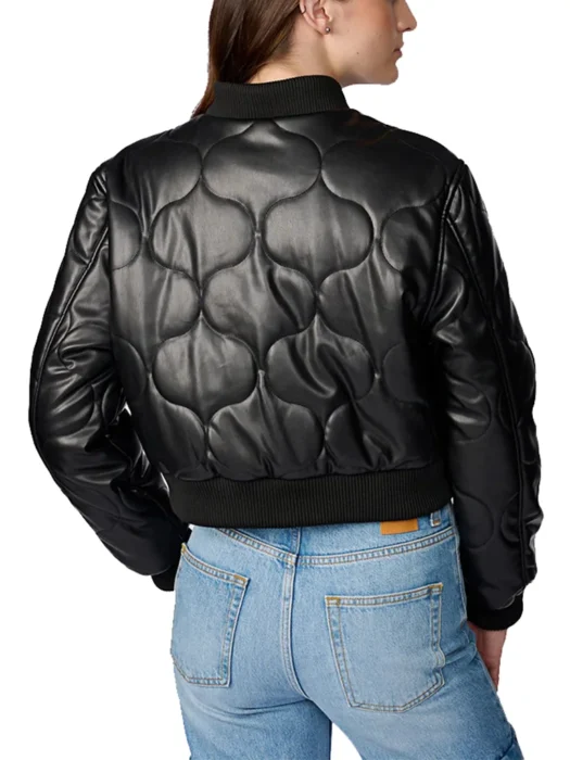 Faux Leather Quilted Jacket