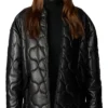 Faux Oversized Quilted Leather Jacket