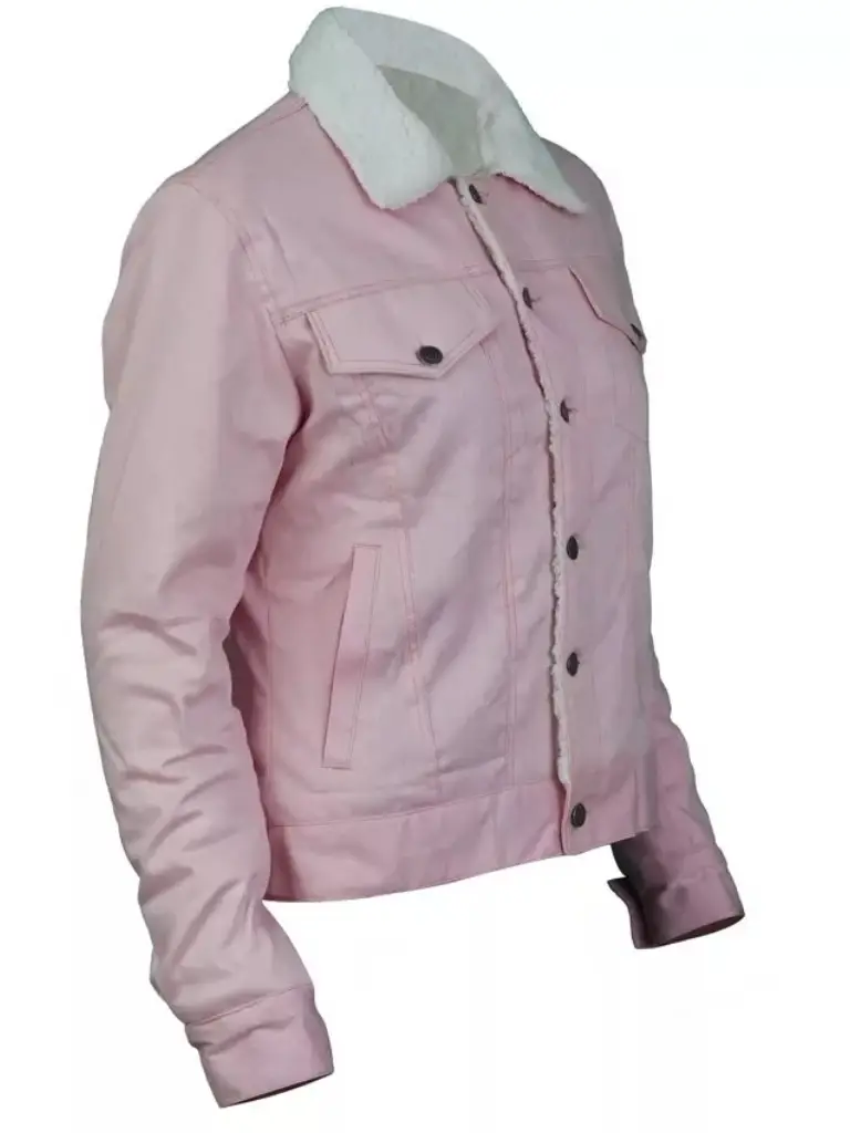 Gossip Girl Whitney Peak Pink Sherpa Denim Jacket