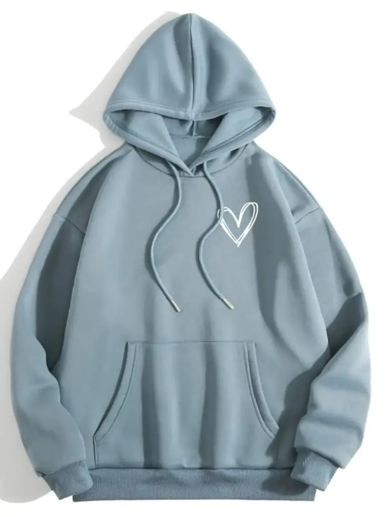 Heart Print Hoodie