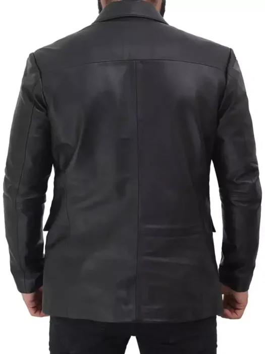 Leather Blazer Black