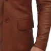 Leather Blazer Brown