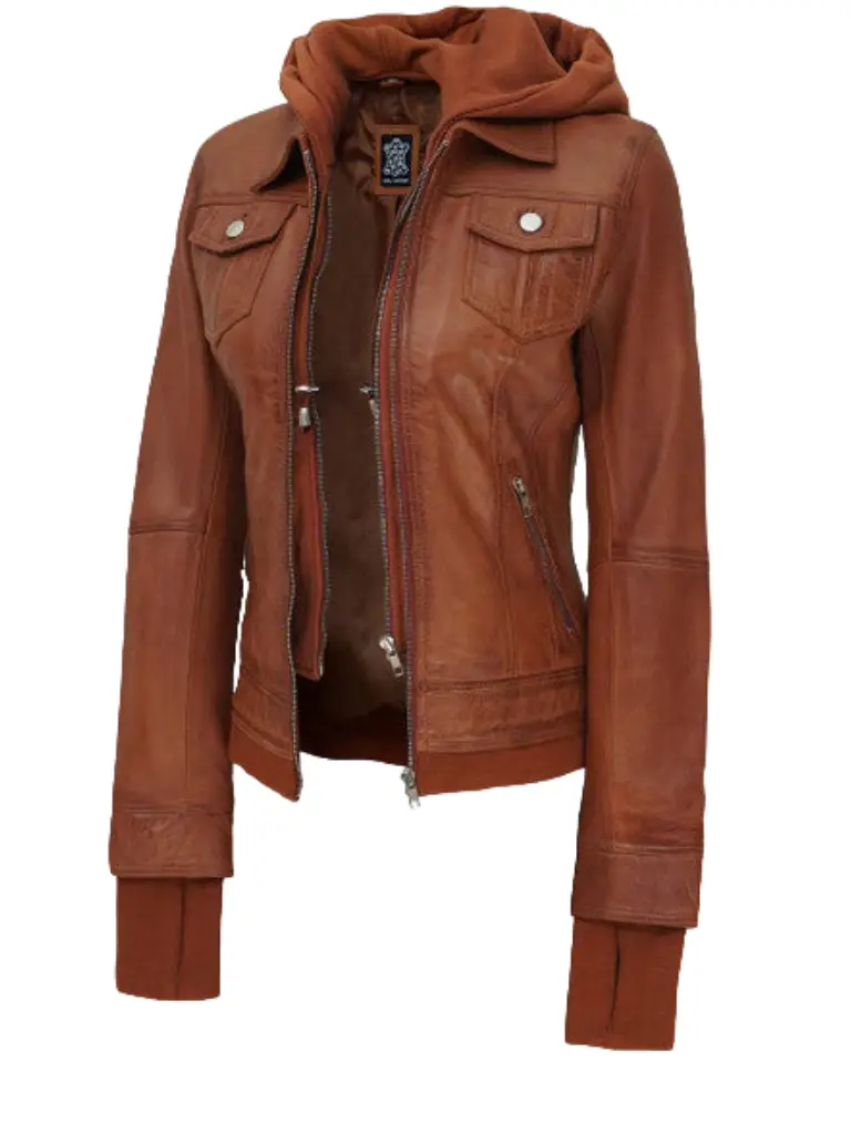 women Leather Bomber Jacket