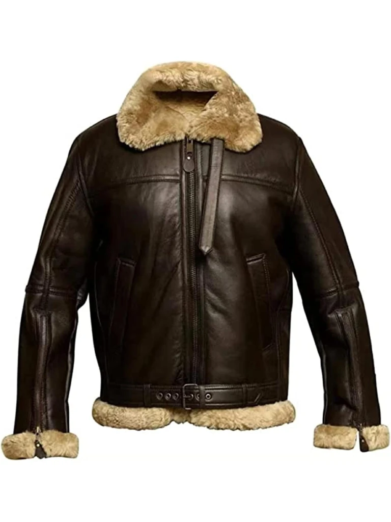 Mens Aviator Sheepskin B3 Bomber Jacket